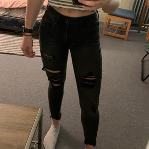 American eagle ripped black skinny jeans /jeggings